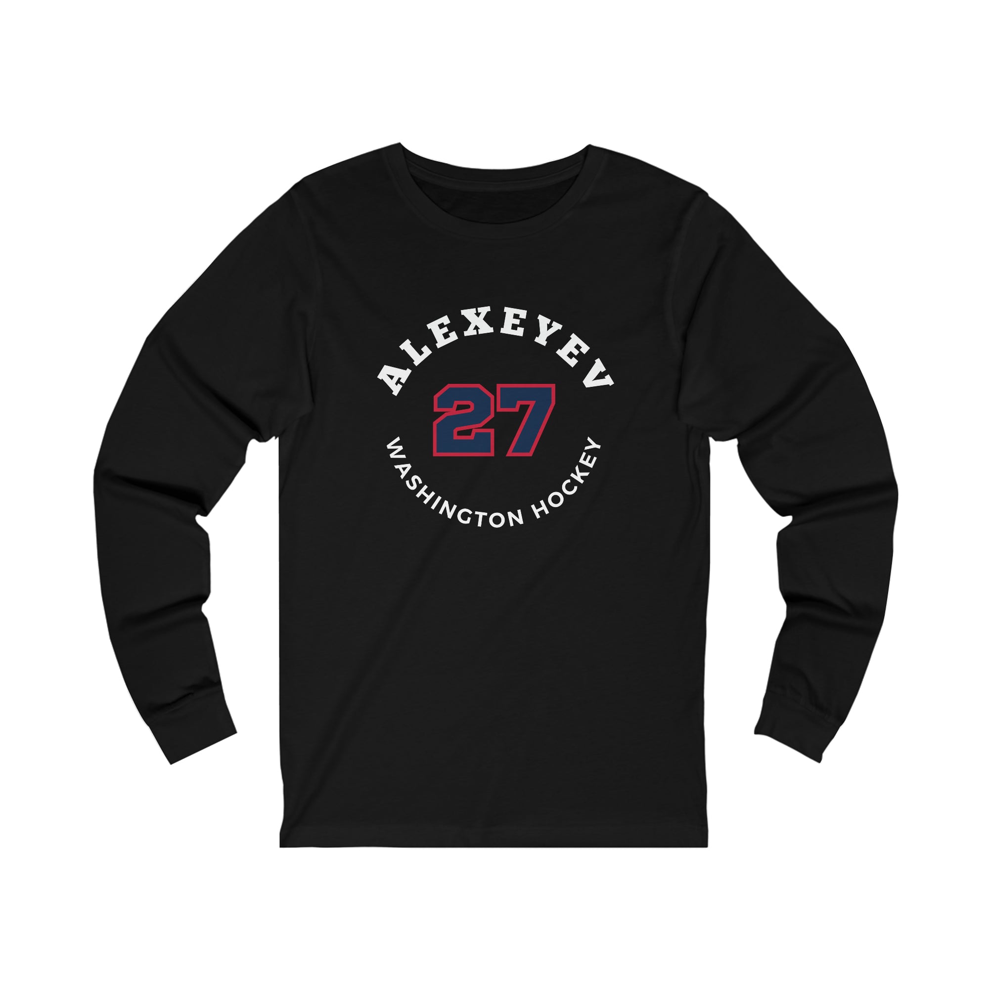 Alexeyev 27 Washington Hockey Number Arch Design Unisex Jersey Long Sleeve Shirt
