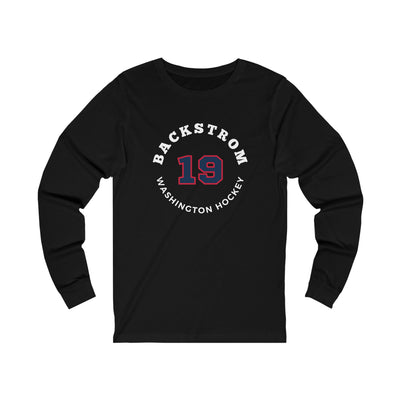 Backstrom 19 Washington Hockey Number Arch Design Unisex Jersey Long Sleeve Shirt