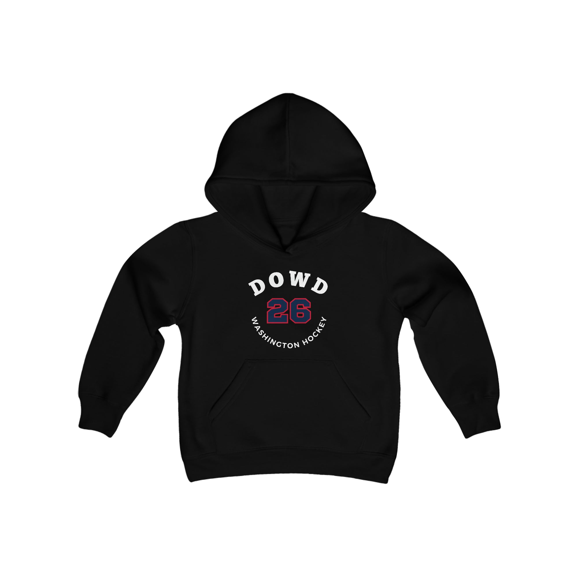 Dowd 26 Washington Hockey Number Arch Design Youth Hooded Sweatshirt