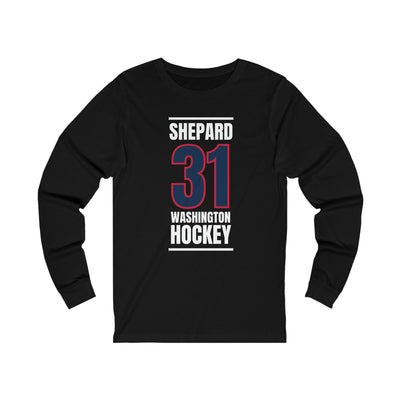 Shepard 31 Washington Hockey Navy Vertical Design Unisex Jersey Long Sleeve Shirt