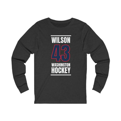 Wilson 43 Washington Hockey Navy Vertical Design Unisex Jersey Long Sleeve Shirt