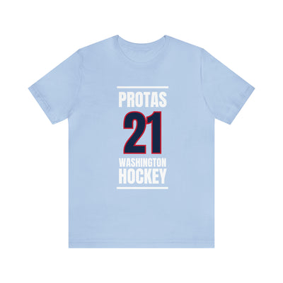 Protas 21 Washington Hockey Navy Vertical Design Unisex T-Shirt
