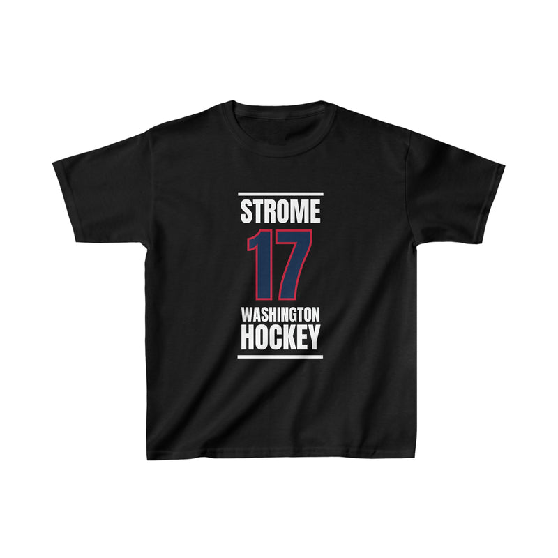 Strome 17 Washington Hockey Navy Vertical Design Kids Tee