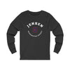 Jensen 3 Washington Hockey Number Arch Design Unisex Jersey Long Sleeve Shirt