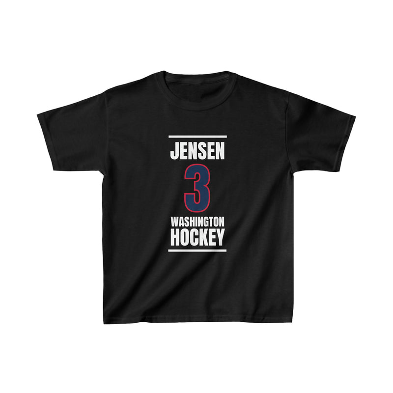 Jensen 3 Washington Hockey Navy Vertical Design Kids Tee