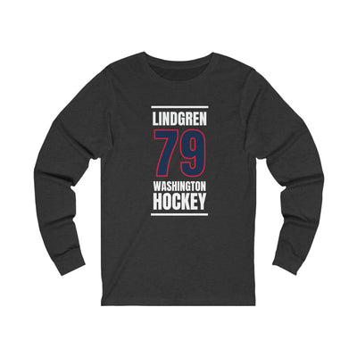 Lindgren 79 Washington Hockey Navy Vertical Design Unisex Jersey Long Sleeve Shirt