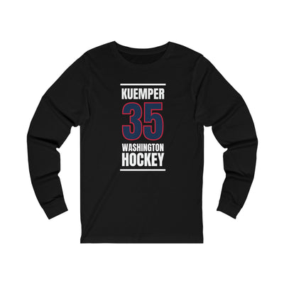 Kuemper 35 Washington Hockey Navy Vertical Design Unisex Jersey Long Sleeve Shirt