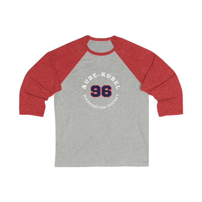Aube-Kubel 96 Washington Hockey Number Arch Design Unisex Tri-Blend 3/4 Sleeve Raglan Baseball Shirt