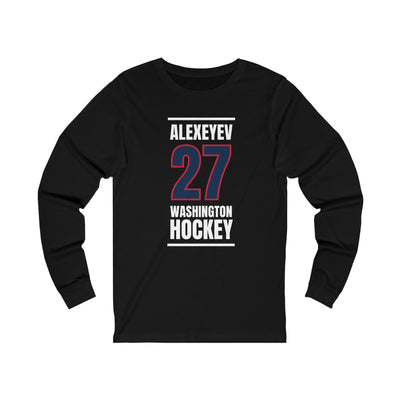 Alexeyev 27 Washington Hockey Navy Vertical Design Unisex Jersey Long Sleeve Shirt