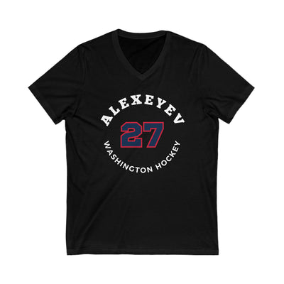 Alexeyev 27 Washington Hockey Number Arch Design Unisex V-Neck Tee