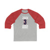 Jensen 3 Washington Hockey Navy Vertical Design Unisex Tri-Blend 3/4 Sleeve Raglan Baseball Shirt