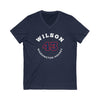 Wilson 43 Washington Hockey Number Arch Design Unisex V-Neck Tee