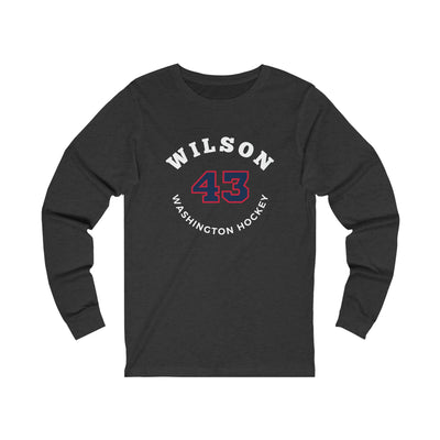 Wilson 43 Washington Hockey Number Arch Design Unisex Jersey Long Sleeve Shirt