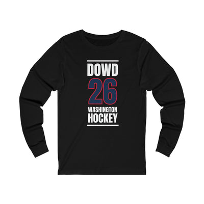 Dowd 26 Washington Hockey Navy Vertical Design Unisex Jersey Long Sleeve Shirt