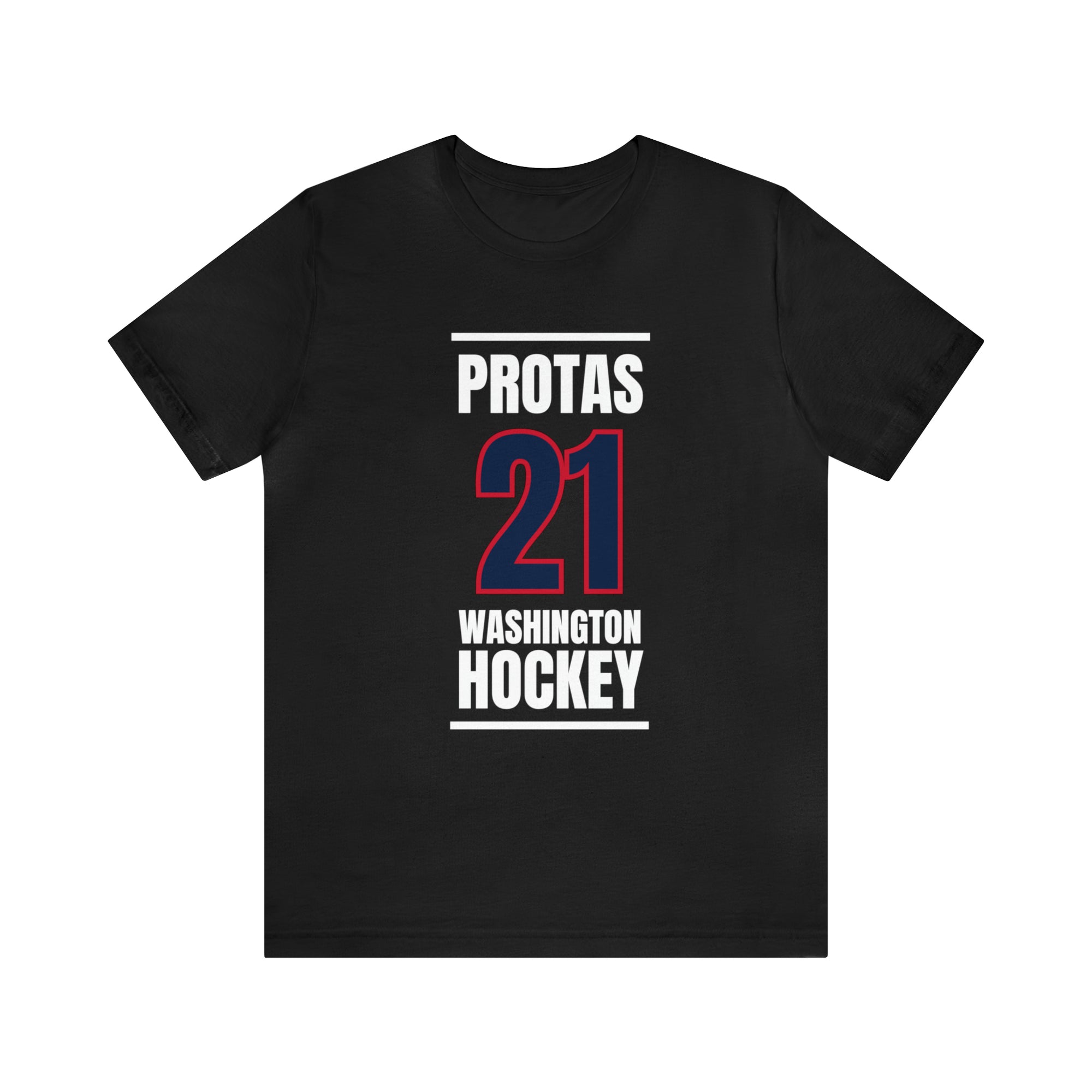 Protas 21 Washington Hockey Navy Vertical Design Unisex T-Shirt
