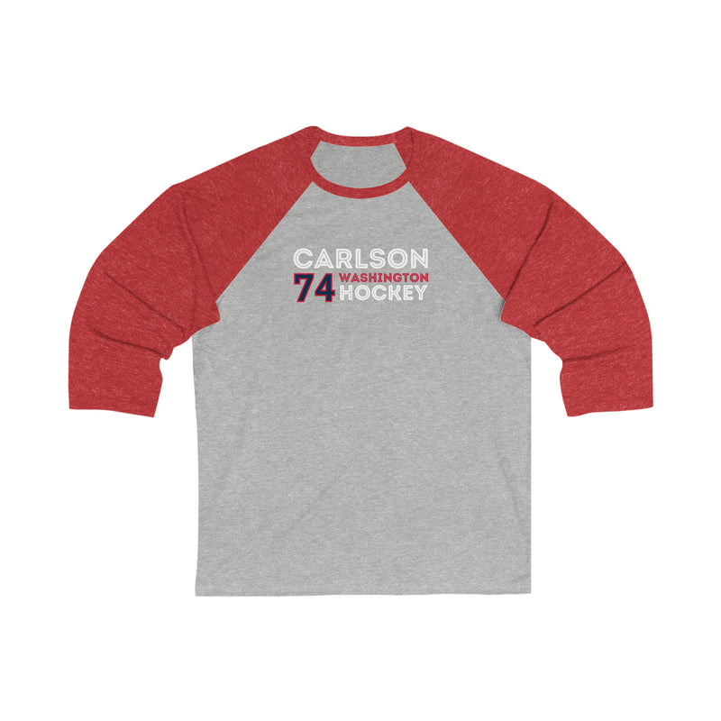 Carlson 74 Washington Hockey Grafitti Wall Design Unisex Tri-Blend 3/4 Sleeve Raglan Baseball Shirt