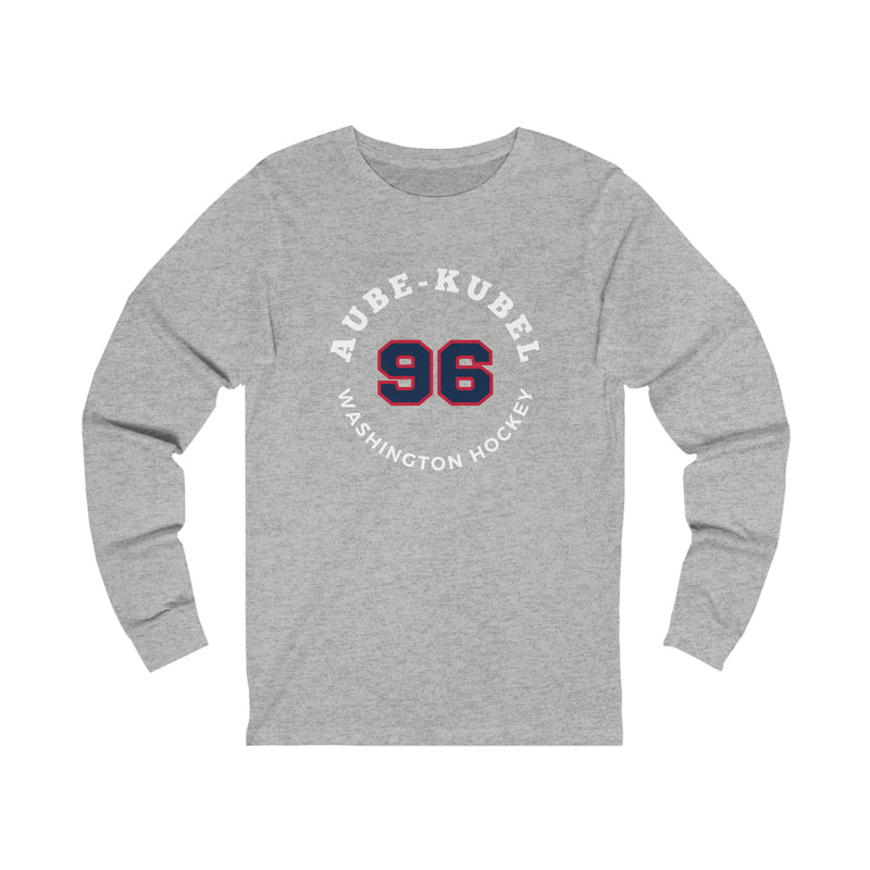 Aube-Kubel 96 Washington Hockey Number Arch Design Unisex Jersey Long Sleeve Shirt