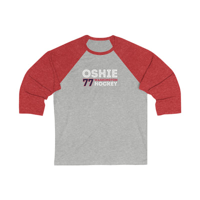 Oshie 77 Washington Hockey Grafitti Wall Design Unisex Tri-Blend 3/4 Sleeve Raglan Baseball Shirt