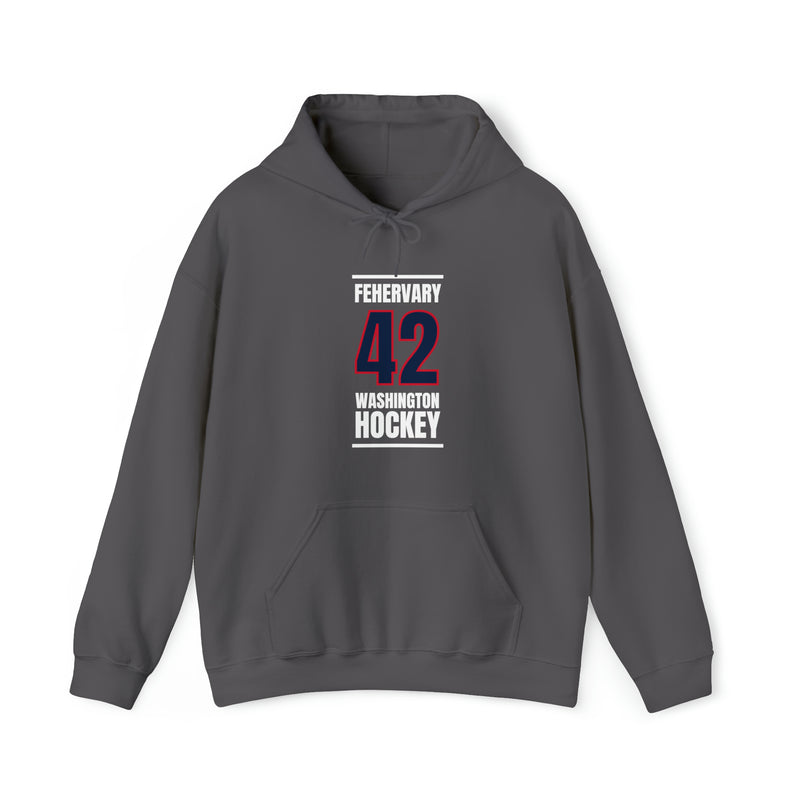 Fehervary 42 Washington Hockey Navy Vertical Design Unisex Hooded Sweatshirt