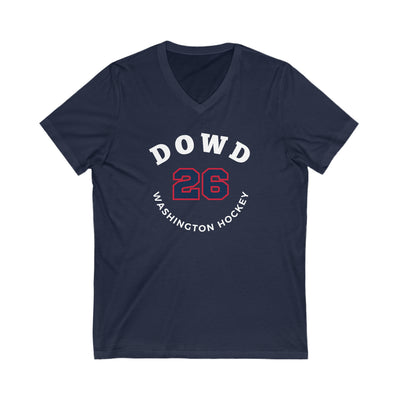 Dowd 26 Washington Hockey Number Arch Design Unisex V-Neck Tee