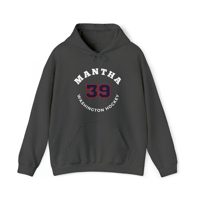 Mantha 39 Washington Hockey Number Arch Design Unisex Hooded Sweatshirt