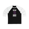 Milano 15 Washington Hockey Navy Vertical Design Unisex Tri-Blend 3/4 Sleeve Raglan Baseball Shirt