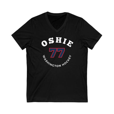 Oshie 77 Washington Hockey Number Arch Design Unisex V-Neck Tee