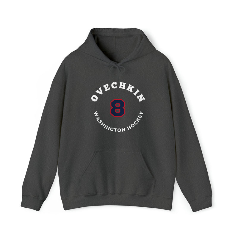 Ovechkin 8 Washington Hockey Number Arch Design Unisex Hooded Sweatshirt