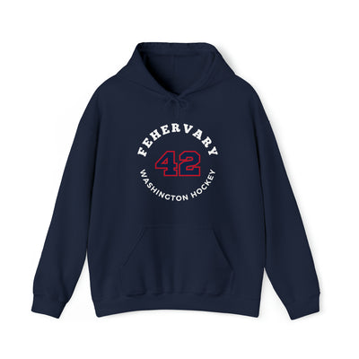 Fehervary 42 Washington Hockey Number Arch Design Unisex Hooded Sweatshirt
