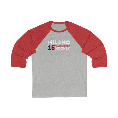 Milano 15 Washington Hockey Grafitti Wall Design Unisex Tri-Blend 3/4 Sleeve Raglan Baseball Shirt