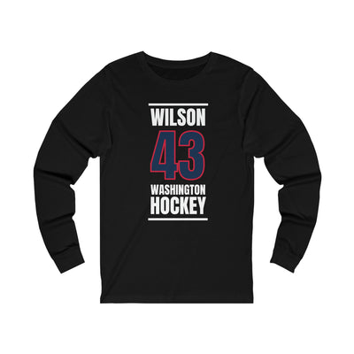 Wilson 43 Washington Hockey Navy Vertical Design Unisex Jersey Long Sleeve Shirt