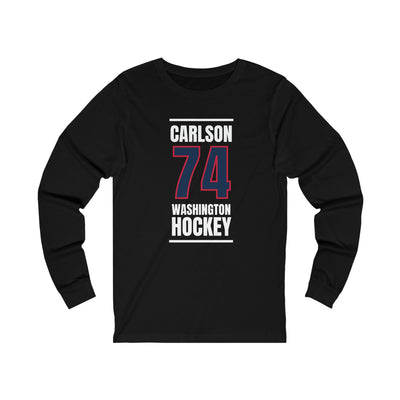 Carlson 74 Washington Hockey Navy Vertical Design Unisex Jersey Long Sleeve Shirt