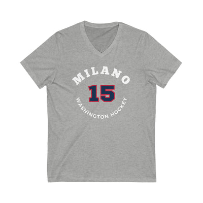 Milano 15 Washington Hockey Number Arch Design Unisex V-Neck Tee