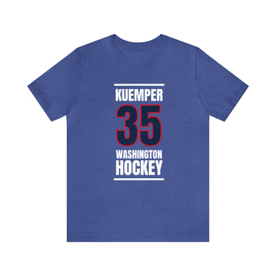 Kuemper 35 Washington Hockey Navy Vertical Design Unisex T-Shirt