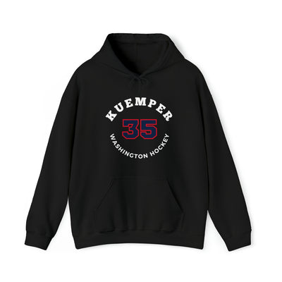 Kuemper 35 Washington Hockey Number Arch Design Unisex Hooded Sweatshirt