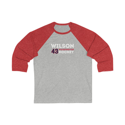 Wilson 43 Washington Hockey Grafitti Wall Design Unisex Tri-Blend 3/4 Sleeve Raglan Baseball Shirt
