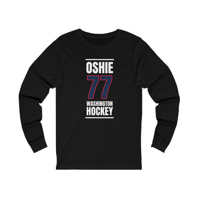 Oshie 77 Washington Hockey Navy Vertical Design Unisex Jersey Long Sleeve Shirt