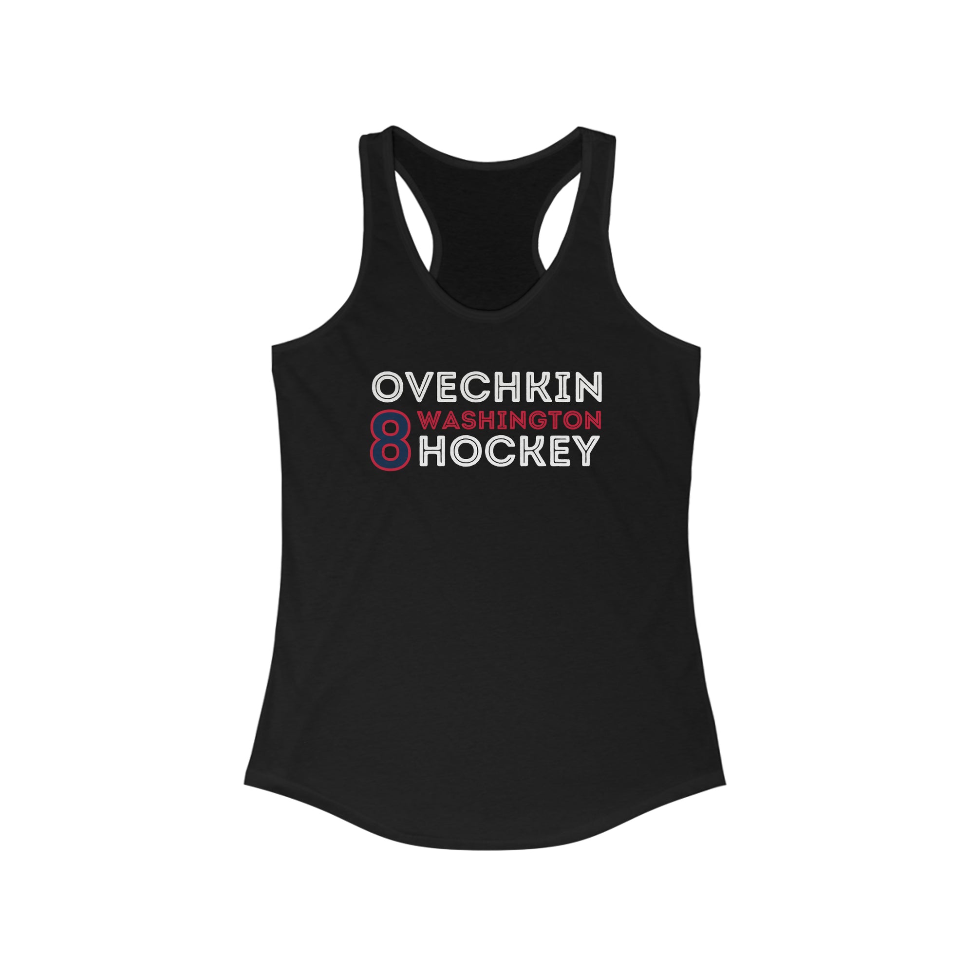 Ovechkin 8 Washington Hockey Grafitti Wall Design Women's Ideal Racerback Tank Top