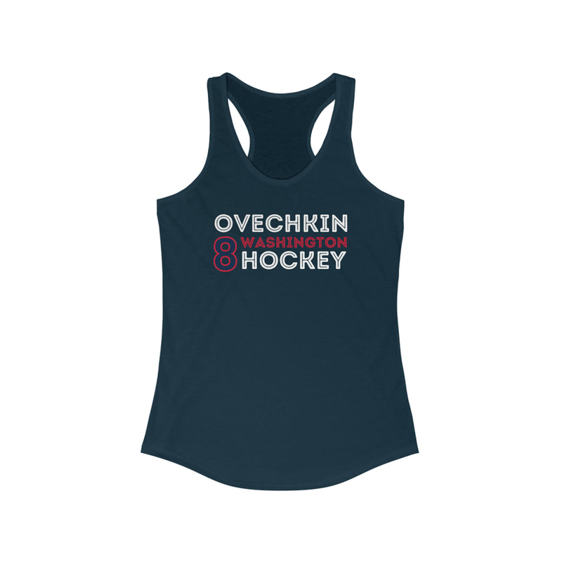 Ovechkin 8 Washington Hockey Grafitti Wall Design Women's Ideal Racerback Tank Top