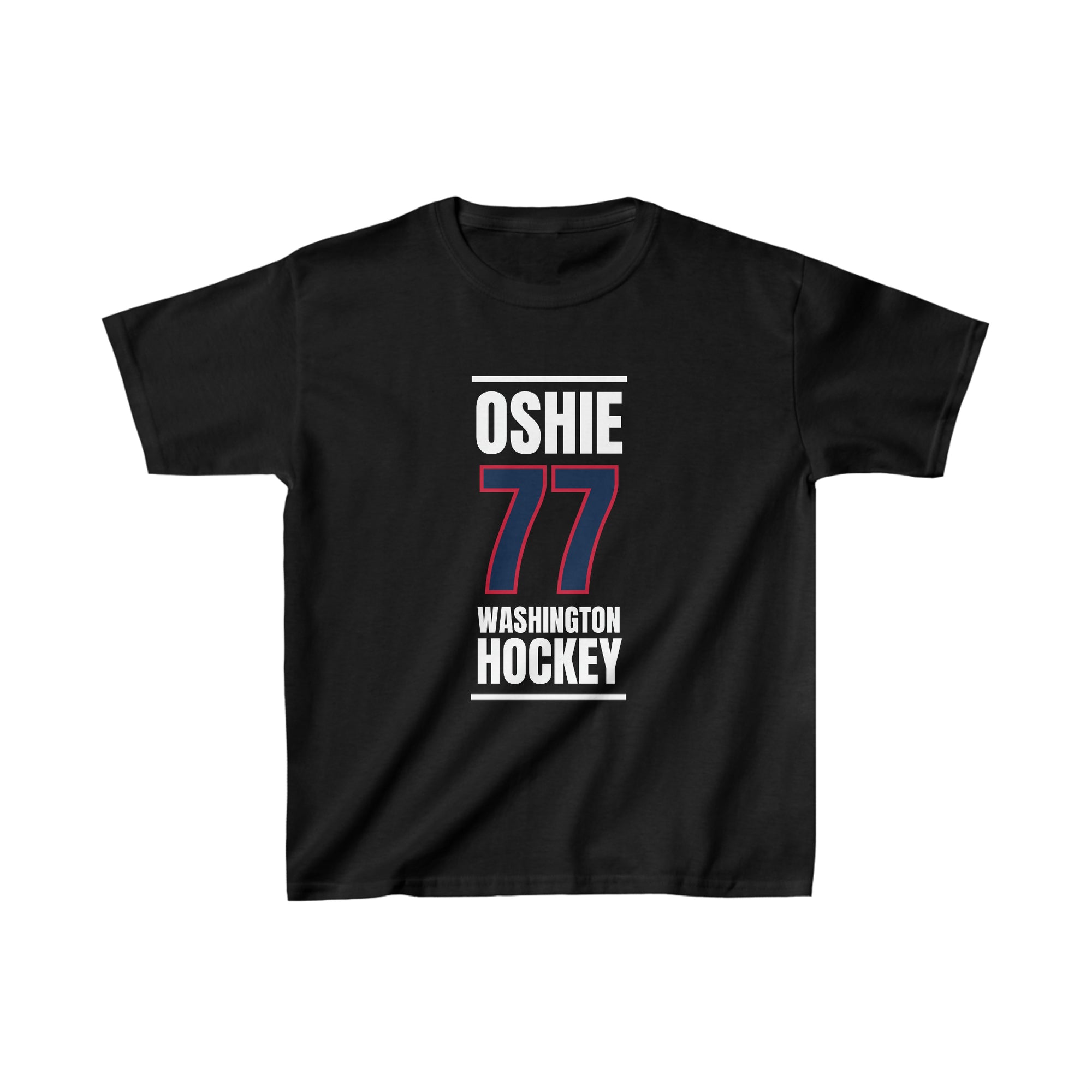 Oshie 77 Washington Hockey Navy Vertical Design Kids Tee