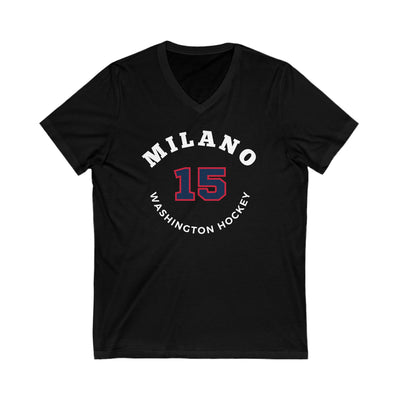 Milano 15 Washington Hockey Number Arch Design Unisex V-Neck Tee