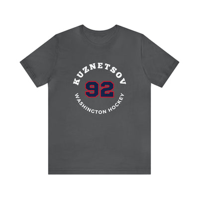 Kuznetsov 92 Washington Hockey Number Arch Design Unisex T-Shirt