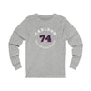 Carlson 74 Washington Hockey Number Arch Design Unisex Jersey Long Sleeve Shirt