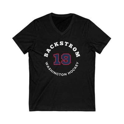 Backstrom 19 Washington Hockey Number Arch Design Unisex V-Neck Tee