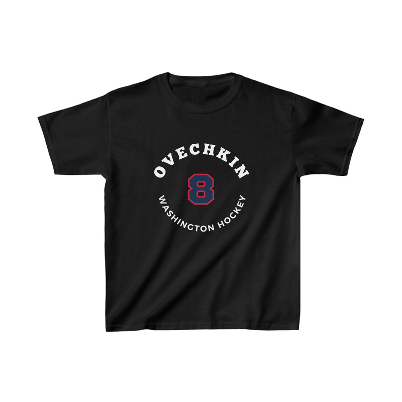 Ovechkin 8 Washington Hockey Number Arch Design Kids Tee