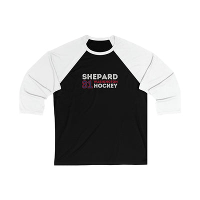 Shepard 31 Washington Hockey Grafitti Wall Design Unisex Tri-Blend 3/4 Sleeve Raglan Baseball Shirt