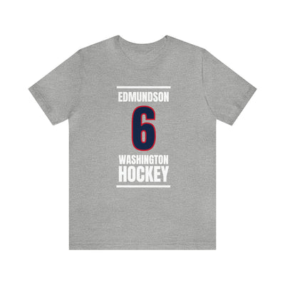 Edmundson 6 Washington Hockey Navy Vertical Design Unisex T-Shirt