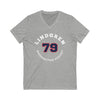 Lindgren 79 Washington Hockey Number Arch Design Unisex V-Neck Tee
