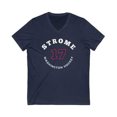 Strome 17 Washington Hockey Number Arch Design Unisex V-Neck Tee