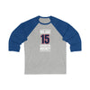 Milano 15 Washington Hockey Navy Vertical Design Unisex Tri-Blend 3/4 Sleeve Raglan Baseball Shirt